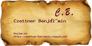 Czettner Benjámin névjegykártya